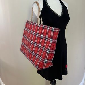 Burberry Red Plaid Classic Tote / Carryall